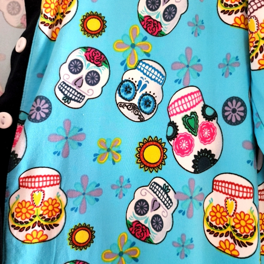 Small Adult Sugar Skull Onesie by Rachel Adams
